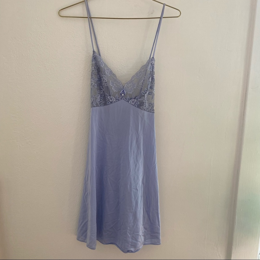 Vintage Shadowline Chemise Nightgown Periwinkle S